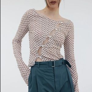 Source Unknown Diagonal Button Up Top